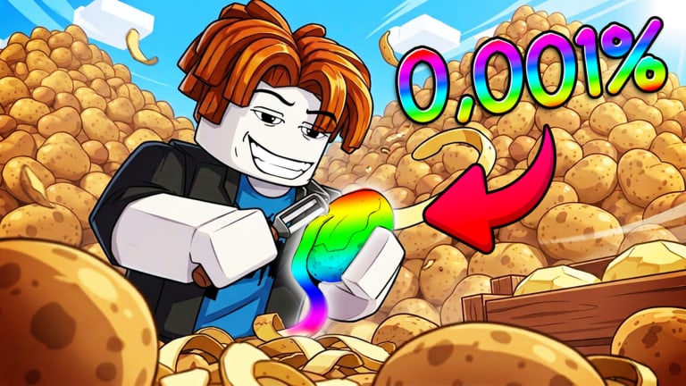 Capture de gameplay Peel THE Potato sur Roblox montrant la boucle de la montagne de Potato